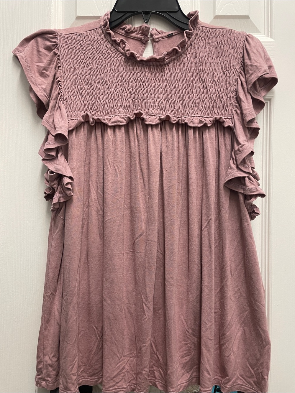 Girls' Ruffle Smocked Dress - Dusty Mauve